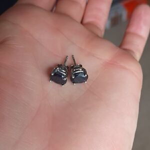 Sterling Elegant Black Stud Earrings